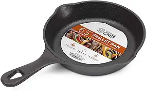 Commercial CHEF 6.5 Inch Cast Iron Skillet