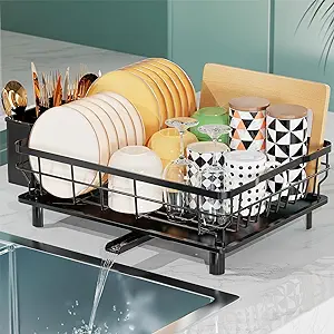 LIONONLY Dish Drying Rack with Drainboard