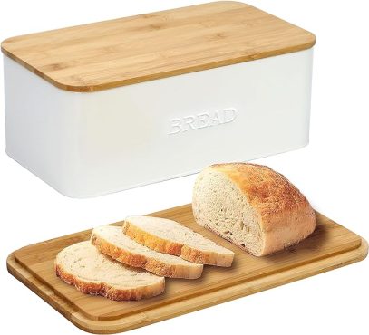 OUTSHINE White Bread Box for Kitchen Countertop