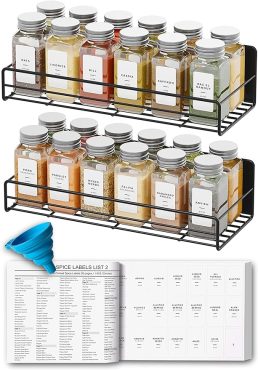 Neatsure 2 Pack Magnetic Spice Rack with 24 Spice Jars